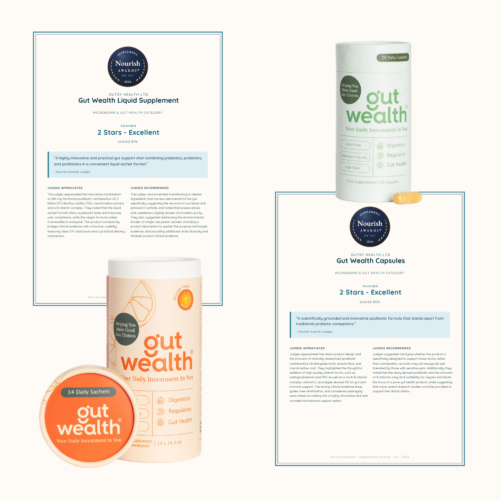 Gut Wealth wins two Nourish Awards