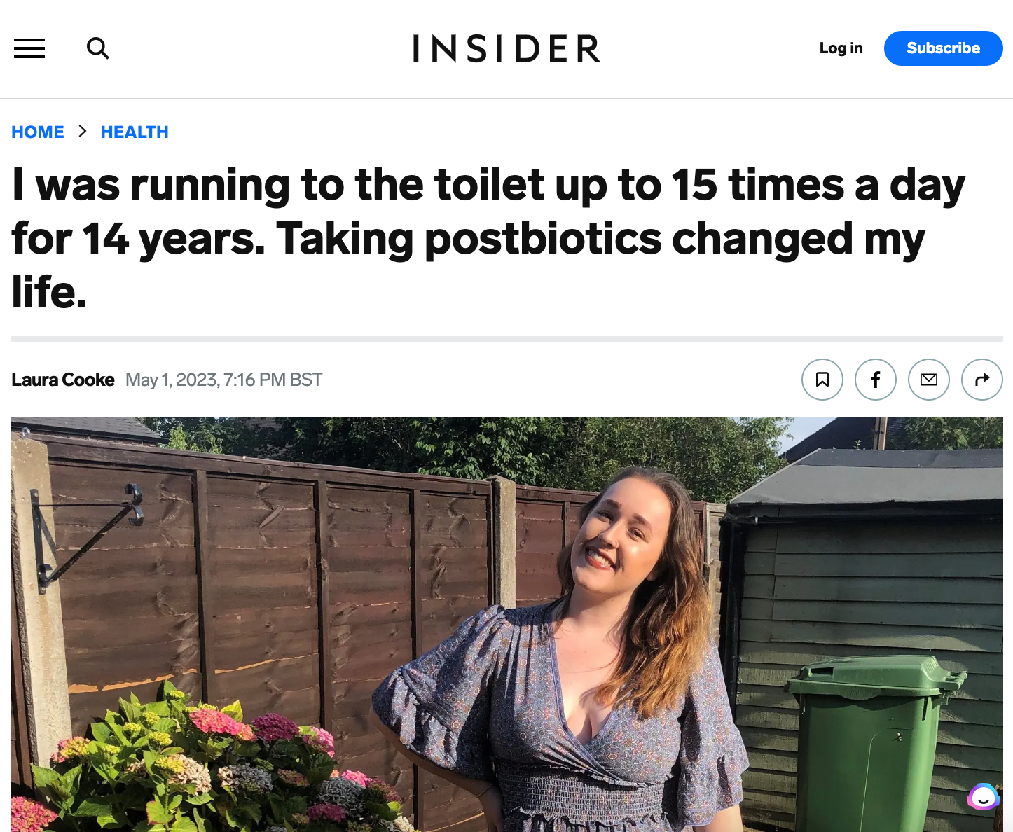 IBS Story: I was running to the toilet up to 15 times a day for 14 years. Taking Gut Wealth postbiotics changed my life.